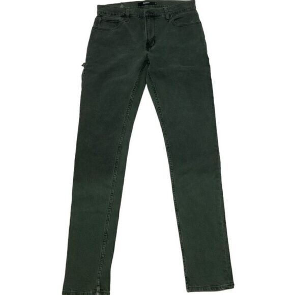 NEW Hudson 32 X 32 Skinny Jeans Dark Green Zip Pockets - Picture 2 of 6